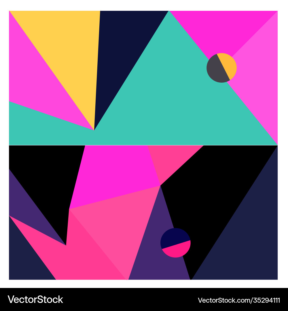 Colorful geometric and curve background pattern vector image