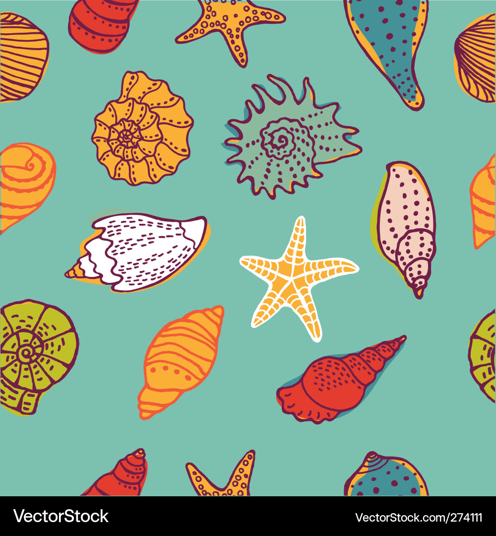 Colorful Seashell Pattern Vector Image