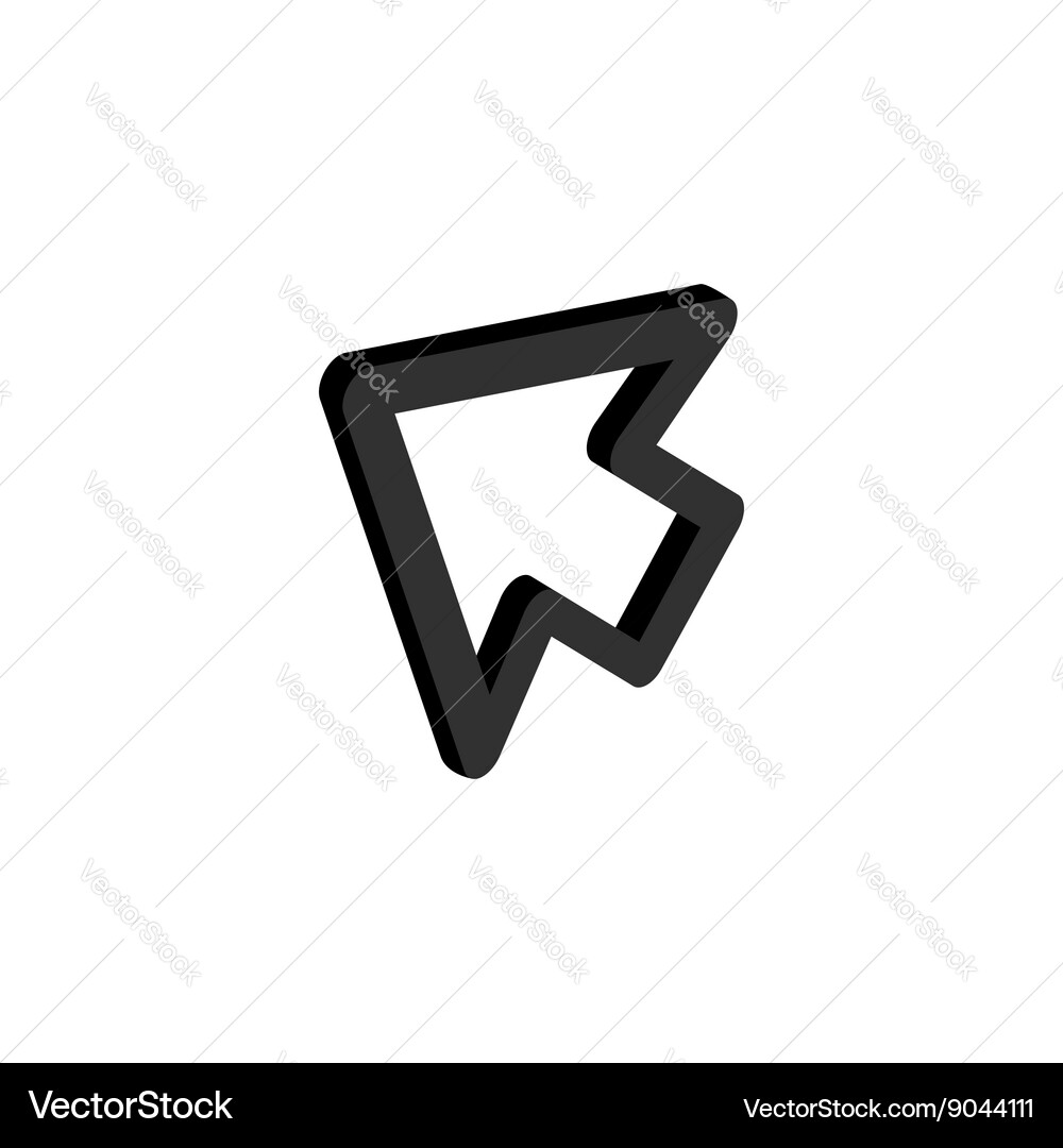 Cursor function icon isometric 3d style vector image