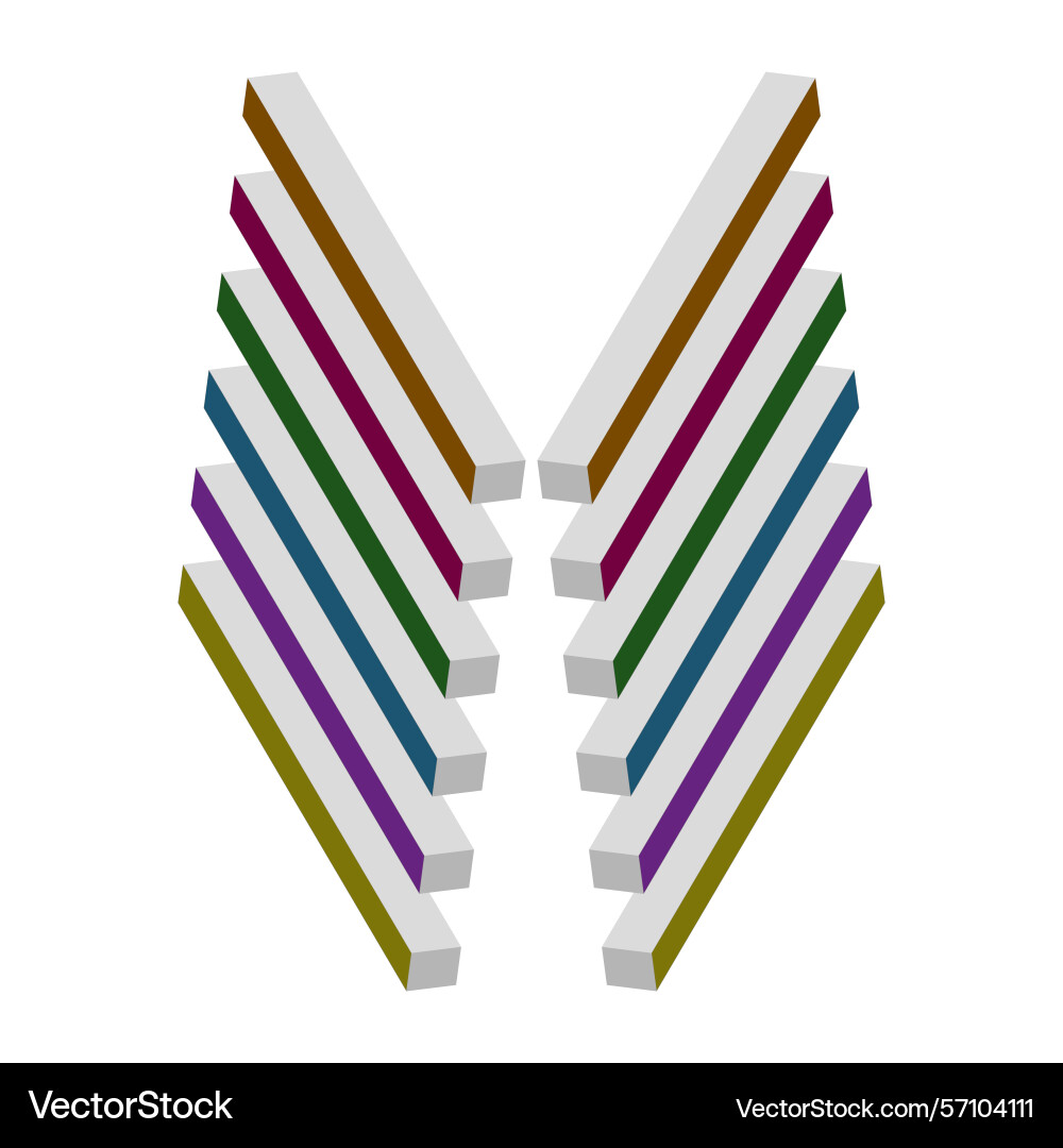 Curved stripe forms colorful angled bars vector image