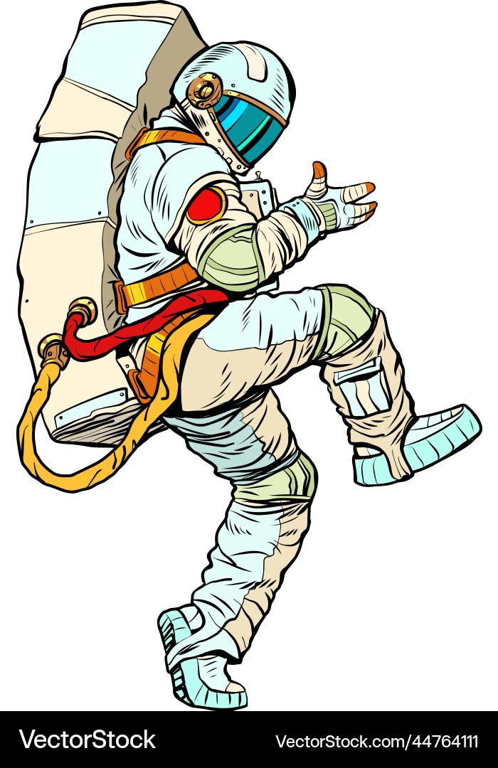 Dashing Astronaut in Spacesuit vector image