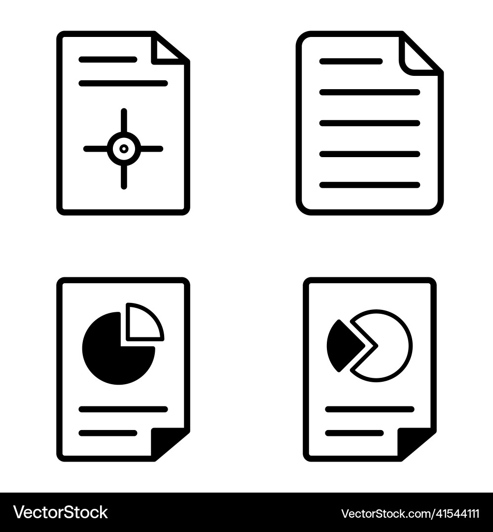 Docs1-2 flat icon set isolated on white background Docs1-2 flat icon set isolated on white background vector image