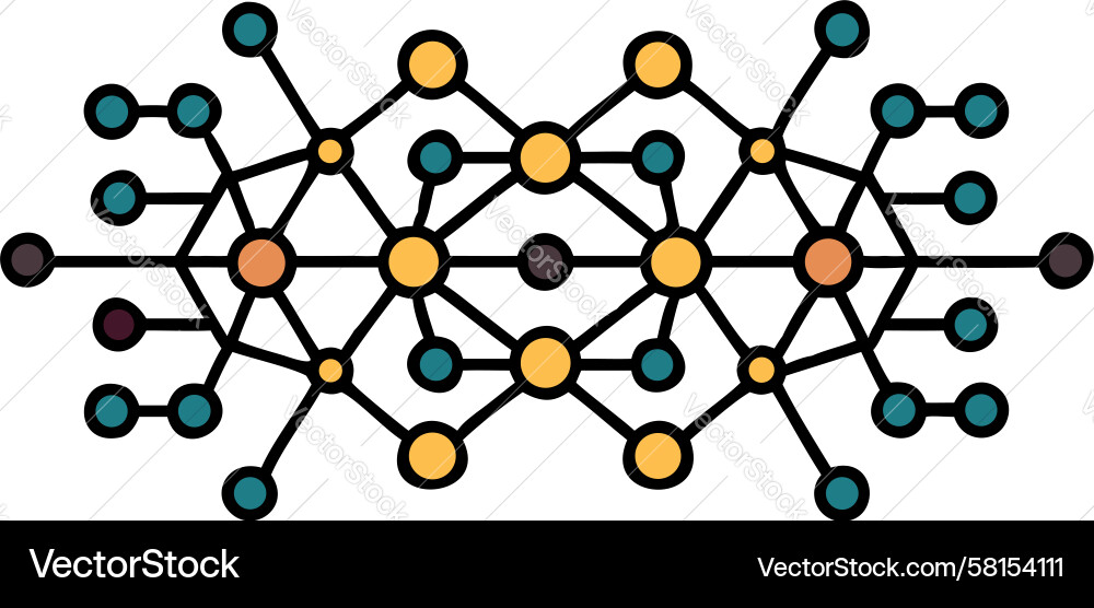 Dynamic Network Nodes Vector Image