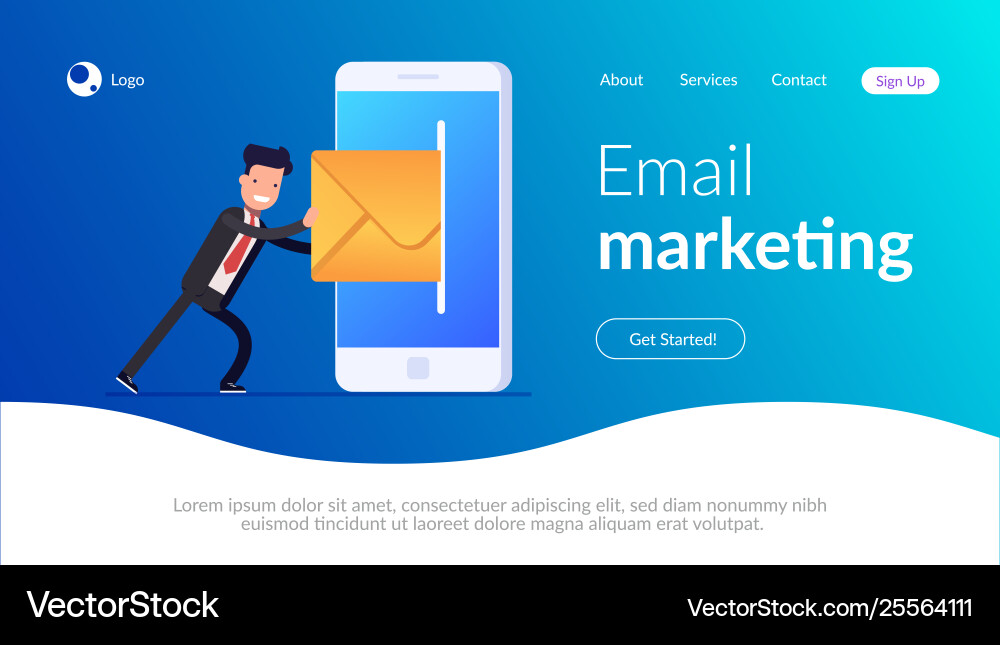 Email marketing concept businessman or manager Vector Image