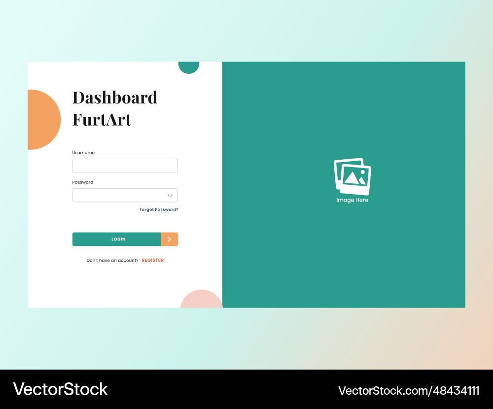 Furniture dashboard user interface design template Furniture dashboard user interface design template vector image