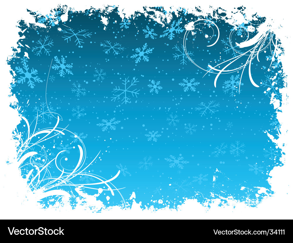 Grunge snowflake background vector image