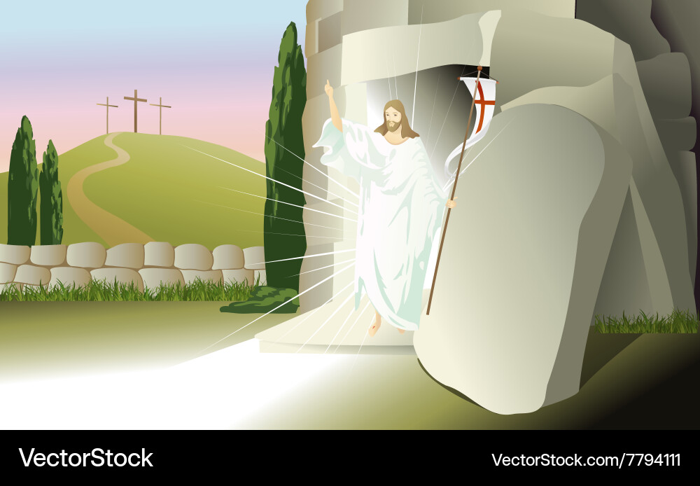 Jesus Christ Resurrected Royalty Free Vector Image
