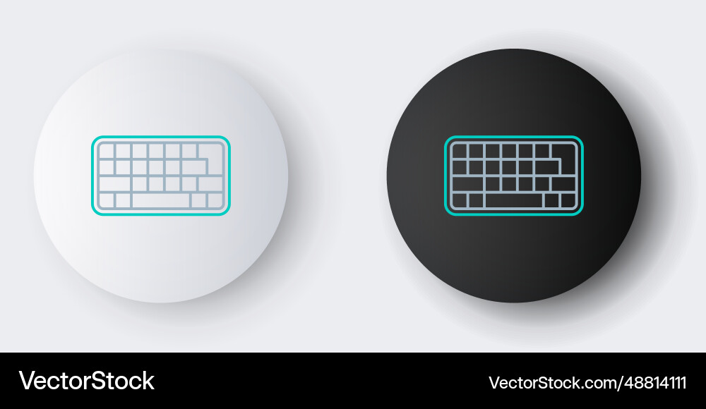 Line computer keyboard icon isolated on grey Line computer keyboard icon isolated on grey vector image