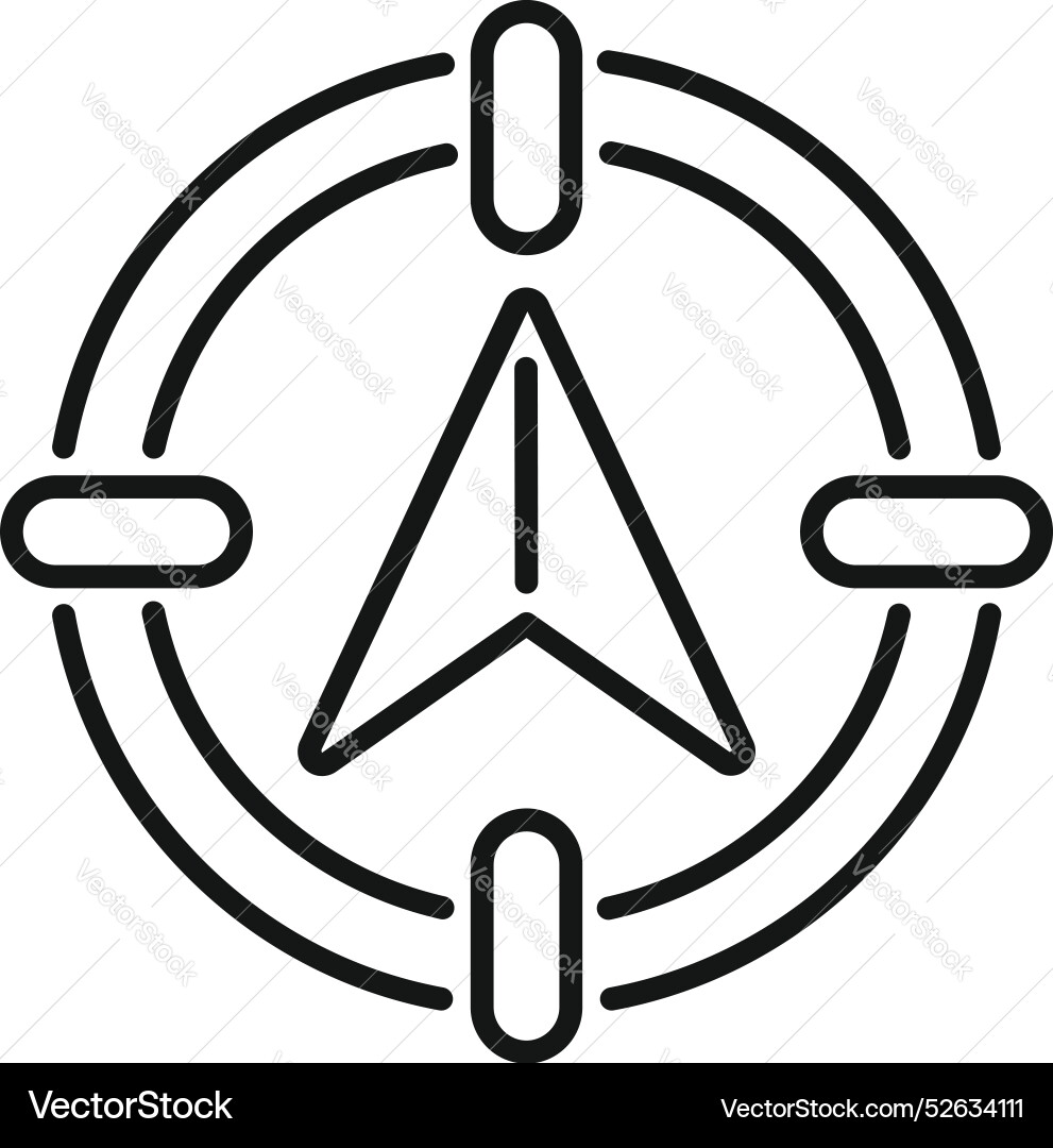 Navigation compass pointing north showing Vector Image