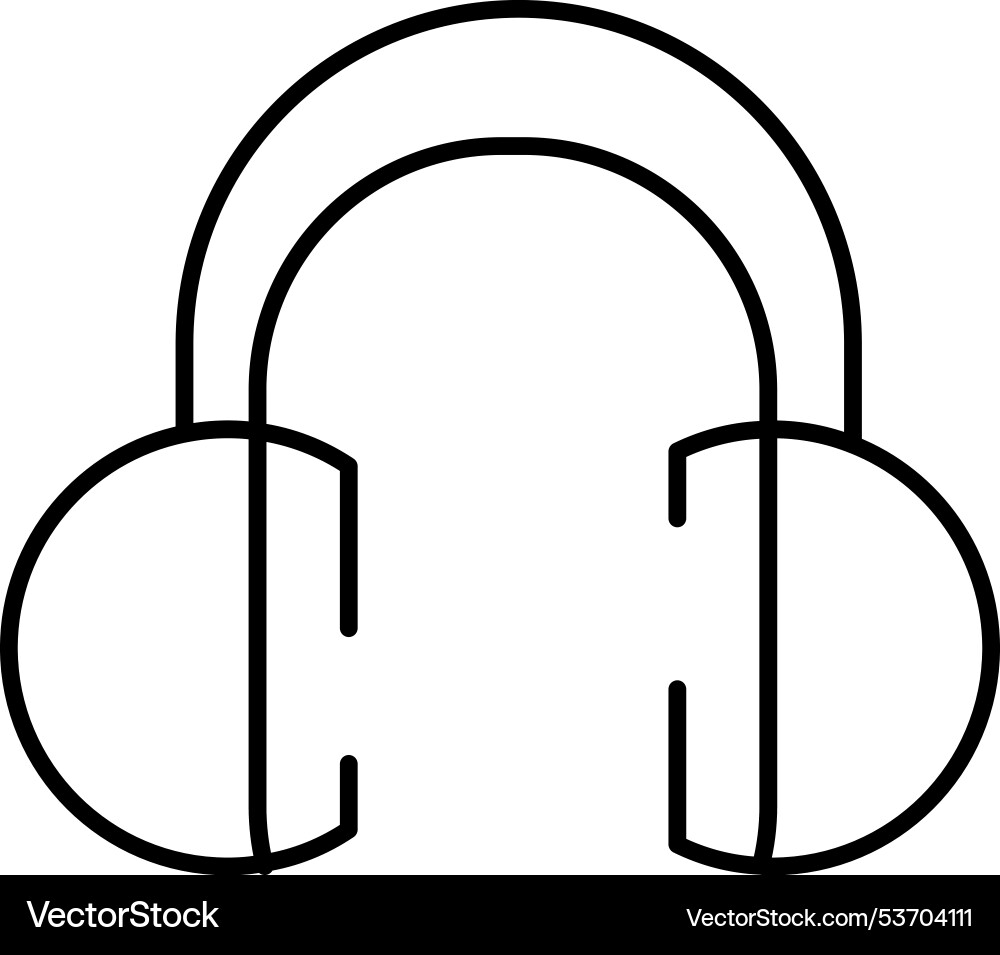 Rounded editable stroke earmuff icon Rounded editable stroke earmuff icon vector image