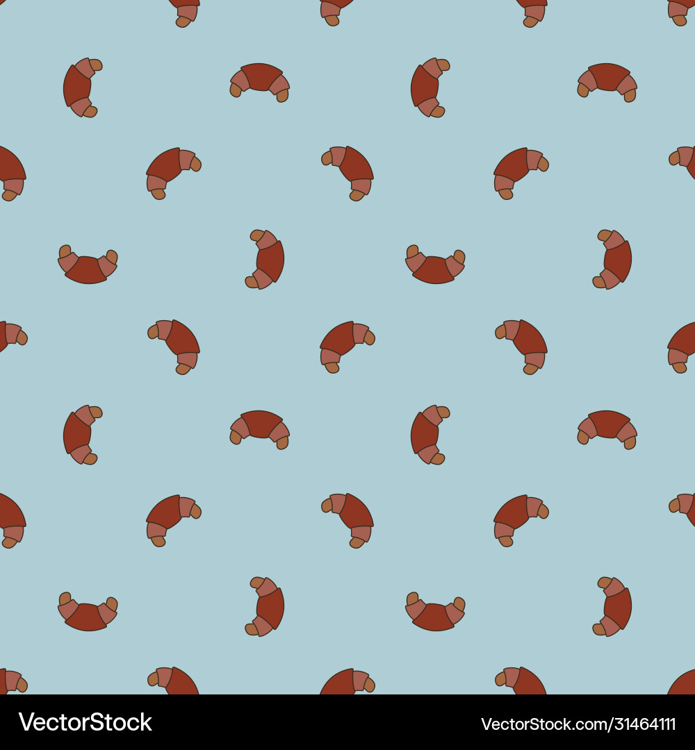 Seamless pattern with simple croissant icon Vector Image