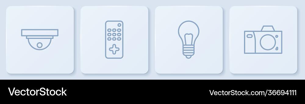Set line motion sensor light bulb with concept Set line motion sensor light bulb with concept vector image