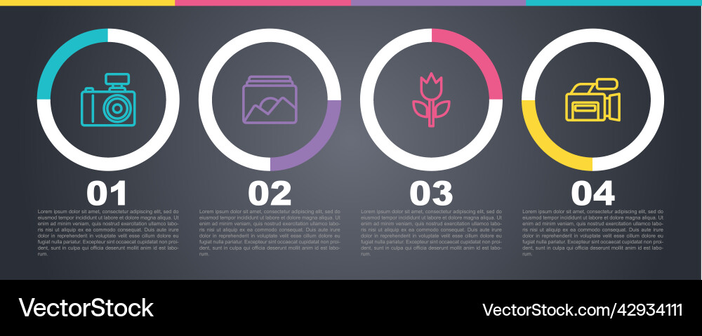 Set line photo camera frame mode macro Set line photo camera frame mode macro Vector Image