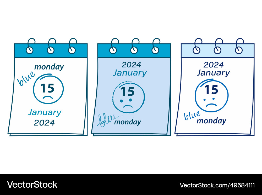 Set of 3 various calendar sheets with the date Vector Image