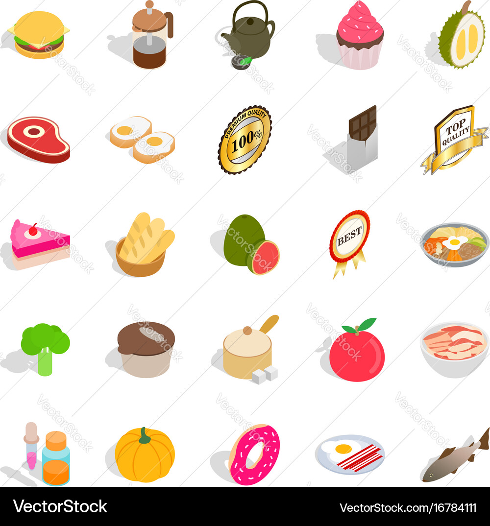 Sip icons set isometric style Vector Image