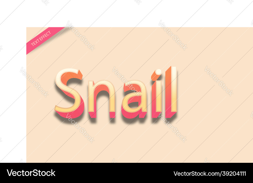 Snail color text effect design vector image