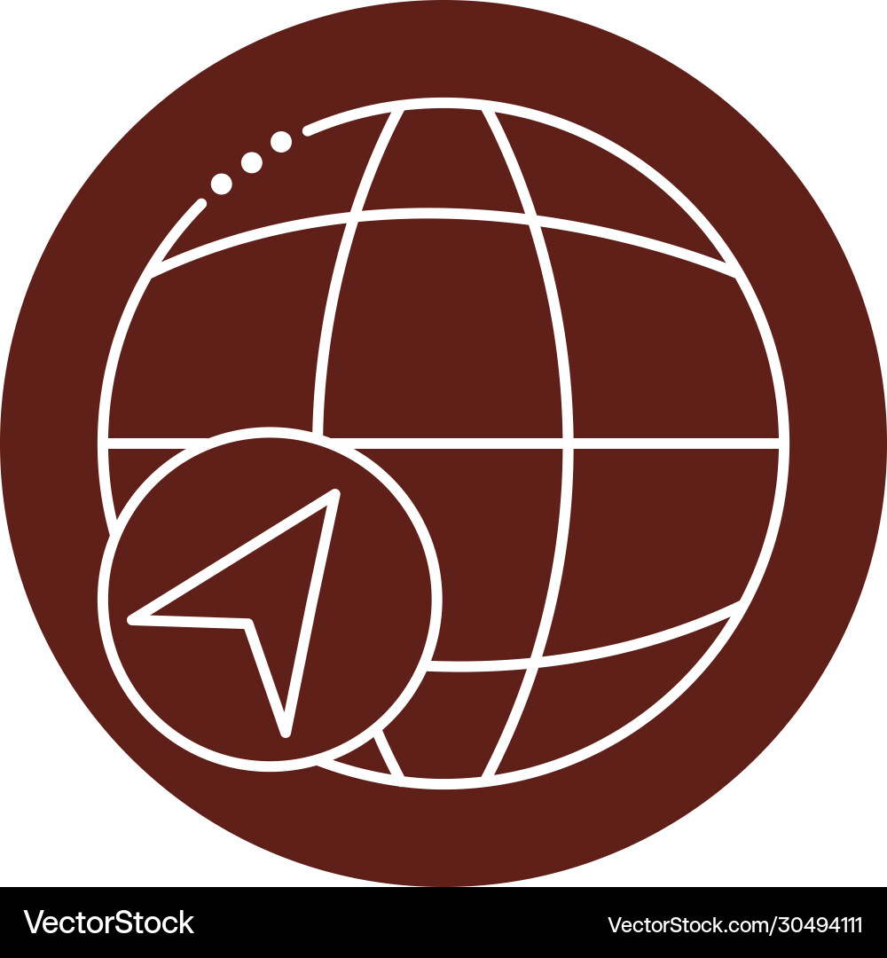 Sphere browser block line style icon vector image