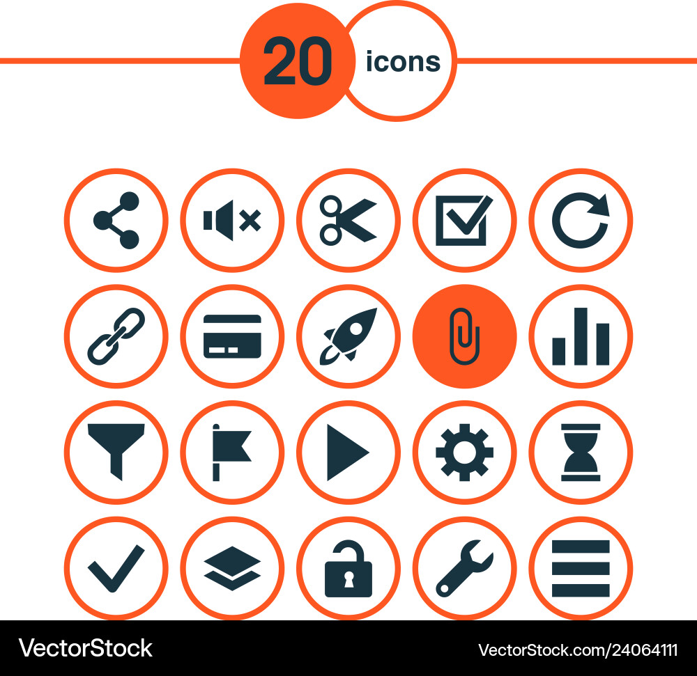 User icons set with cut goal list and other User icons set with cut goal list and other vector image