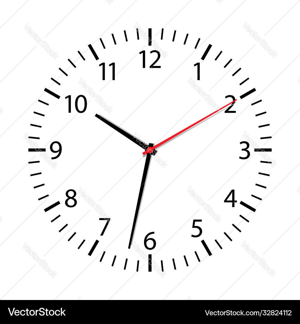 Clock face isolated on white background simple vector image