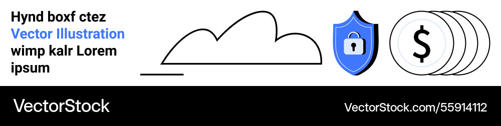 Cloud storage with security shield and stack Cloud storage with security shield and stack vector image