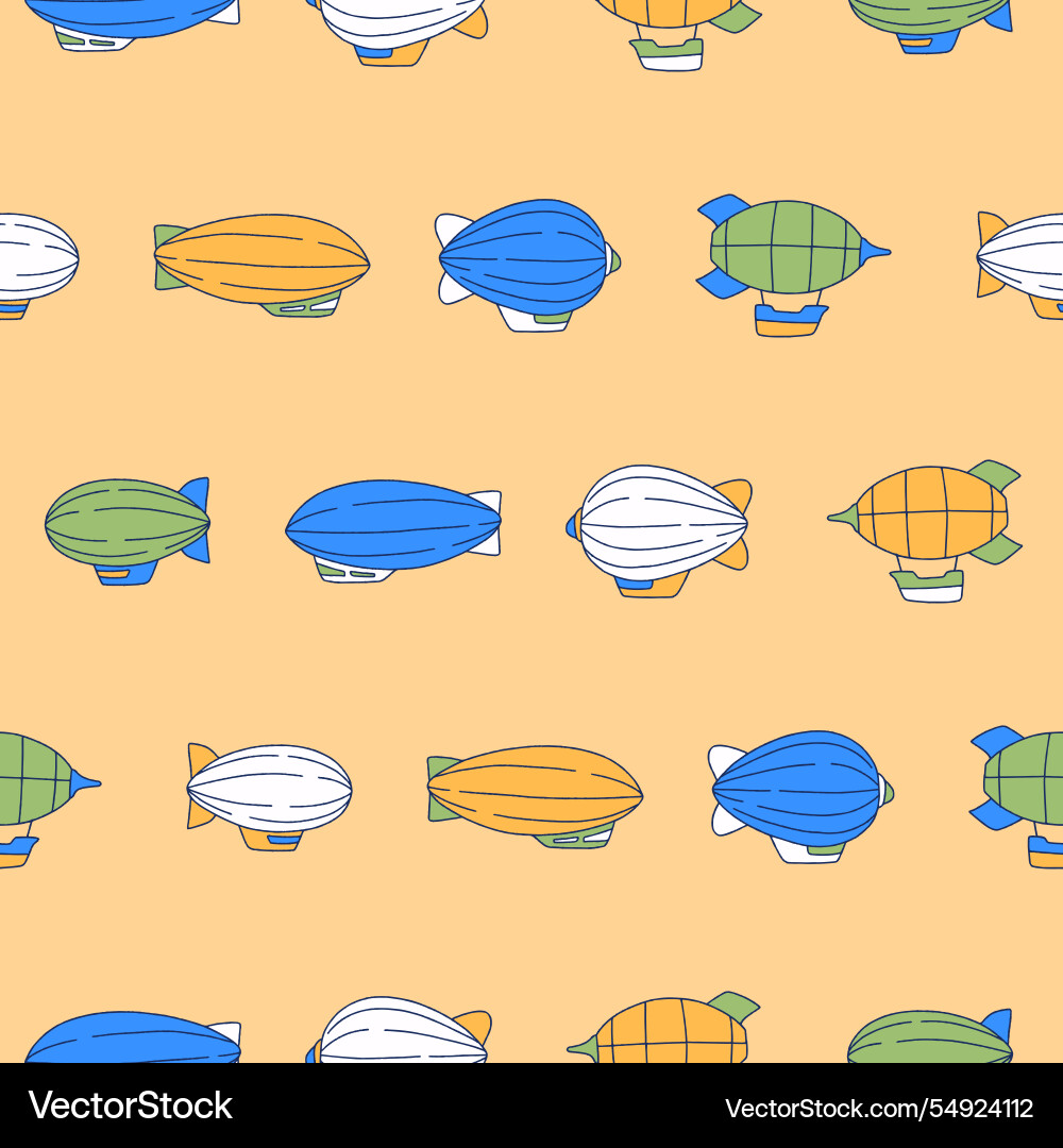 Collection of blimp seamless pattern for print Collection of blimp seamless pattern for print vector image