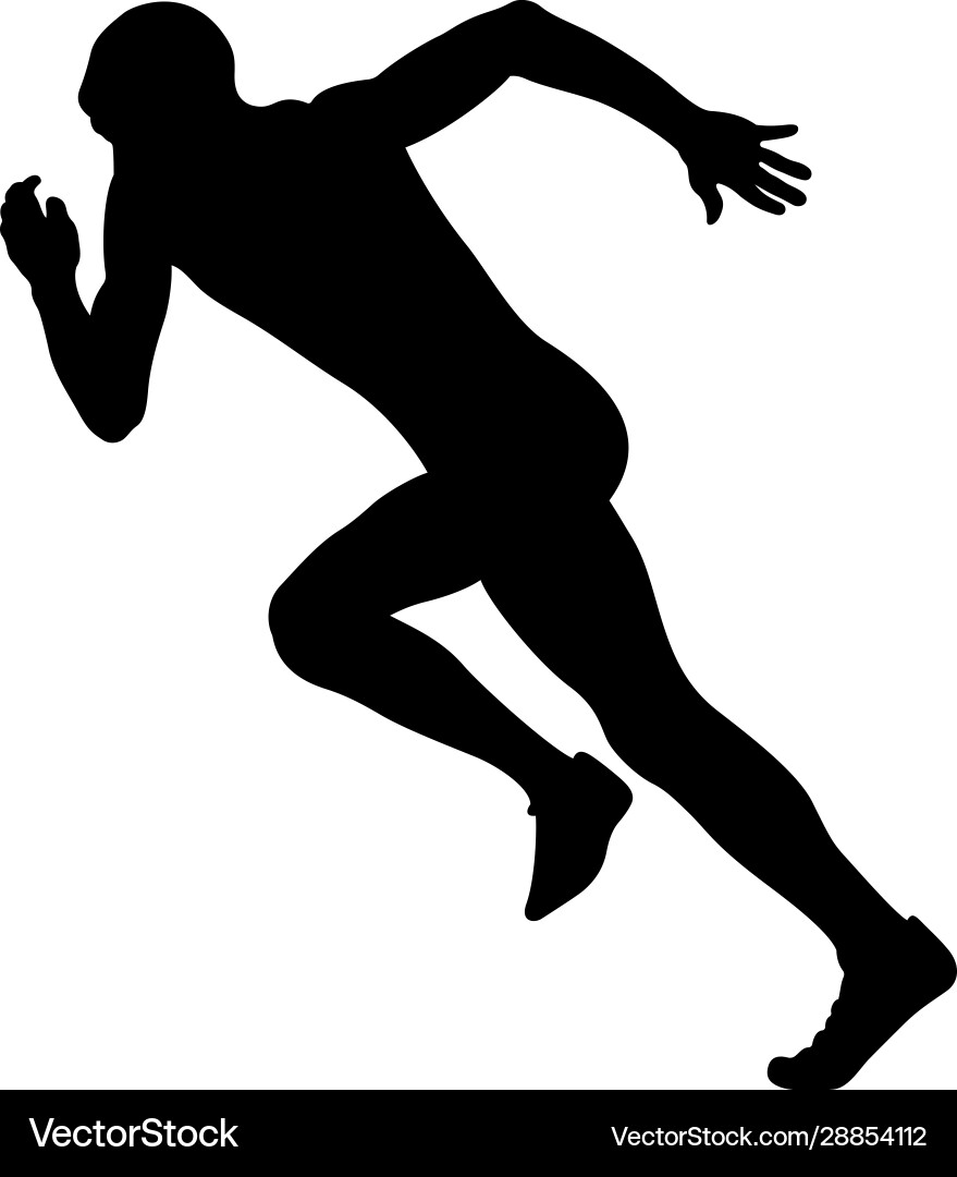 Dynamic Sprinter in Motion Vector Image
