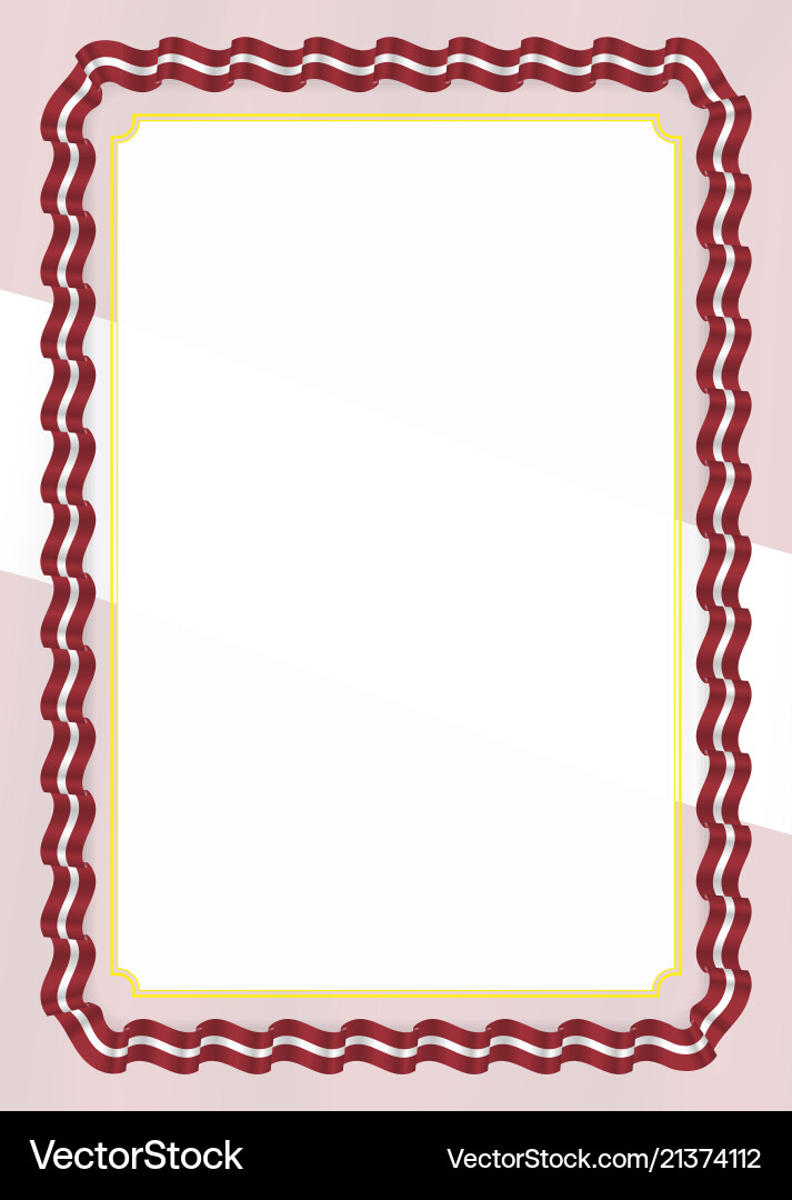 Frame and border of ribbon with latvia flag Vector Image