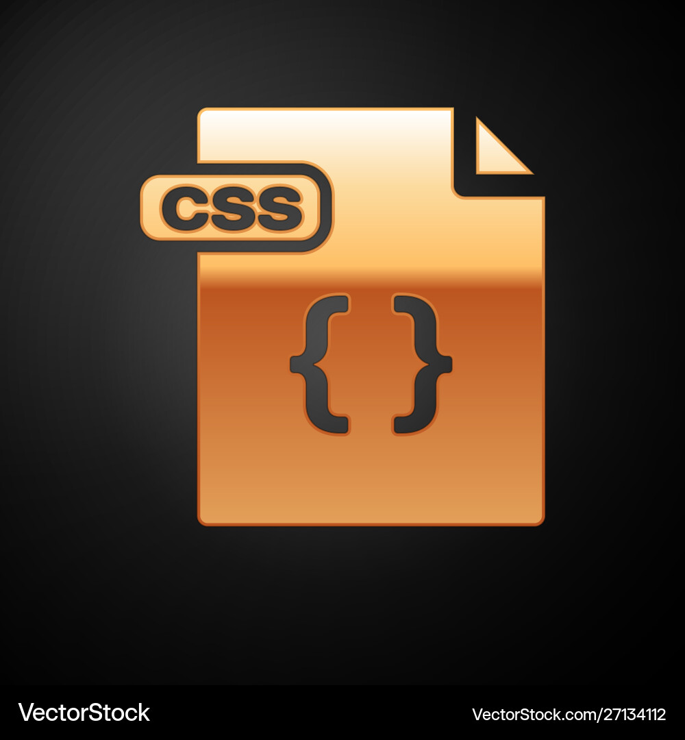 Gold css file document download button icon Gold css file document download button icon vector image