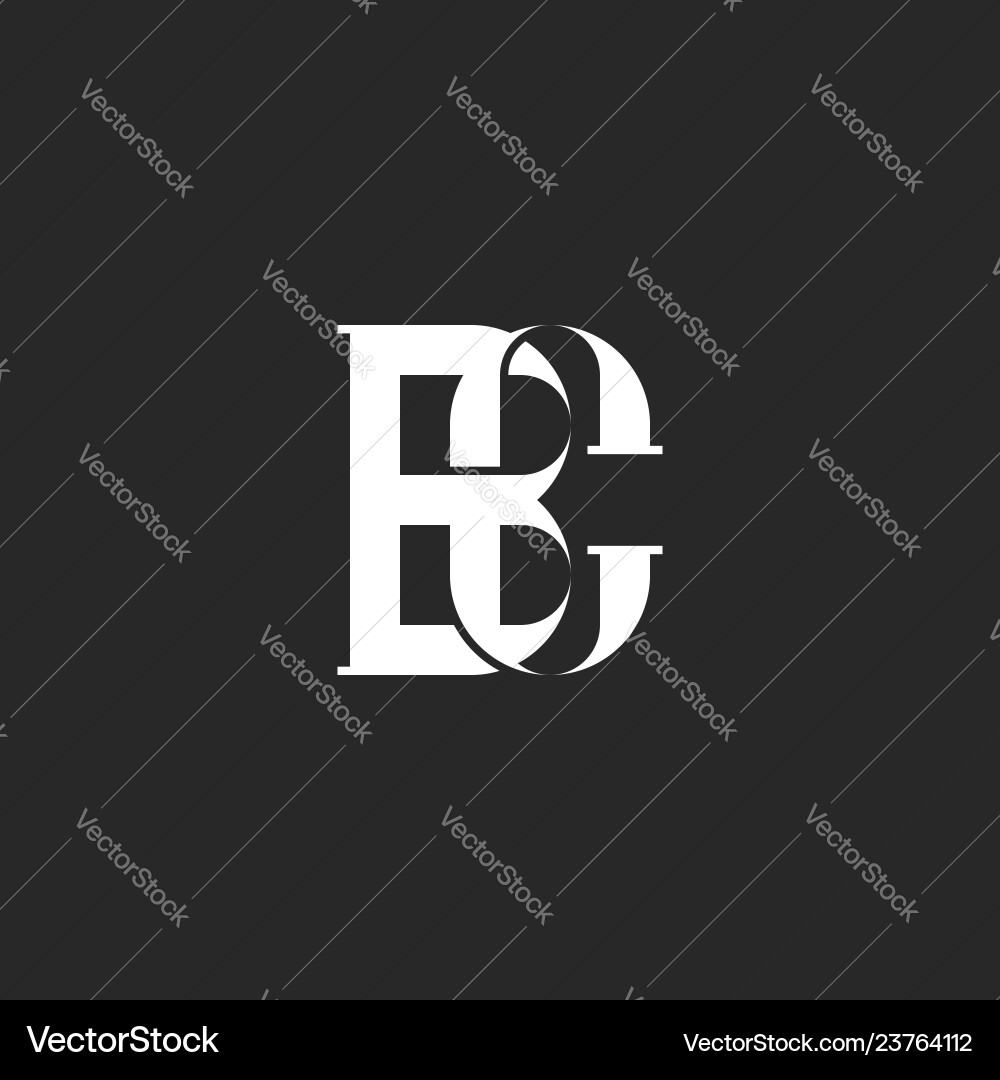 Interlocking B and C Monogram vector image