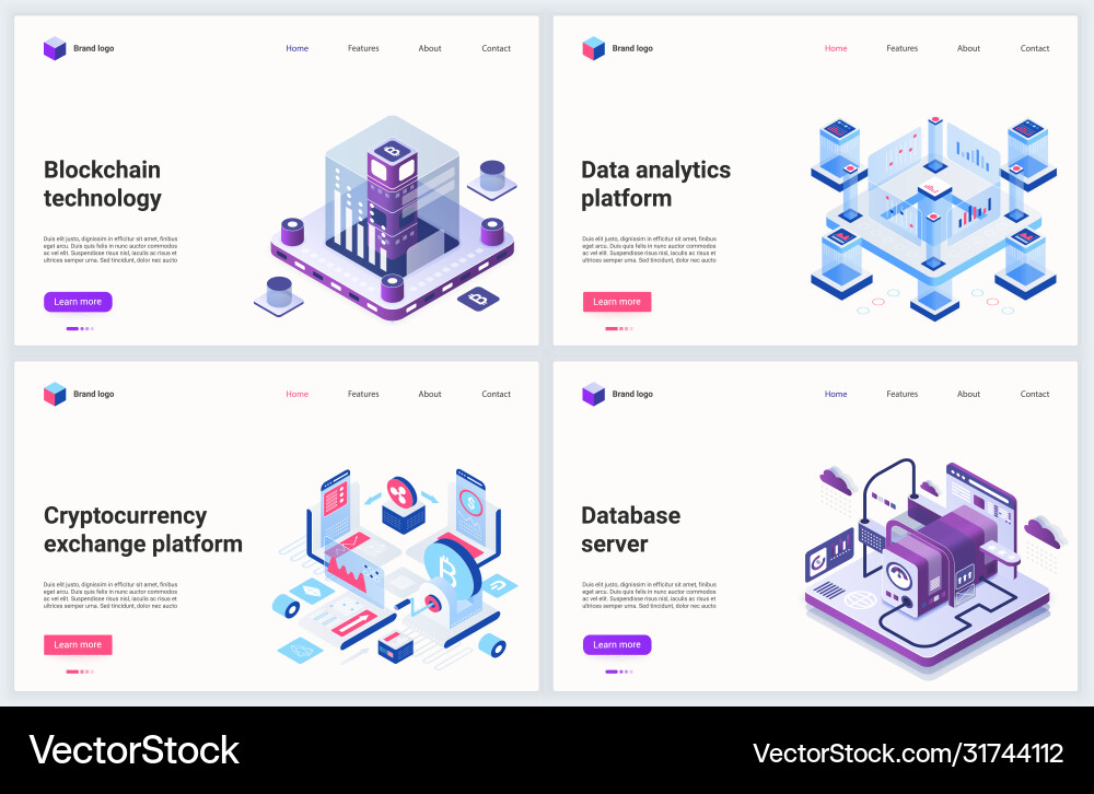 Isometric Blockchain Mining vector image