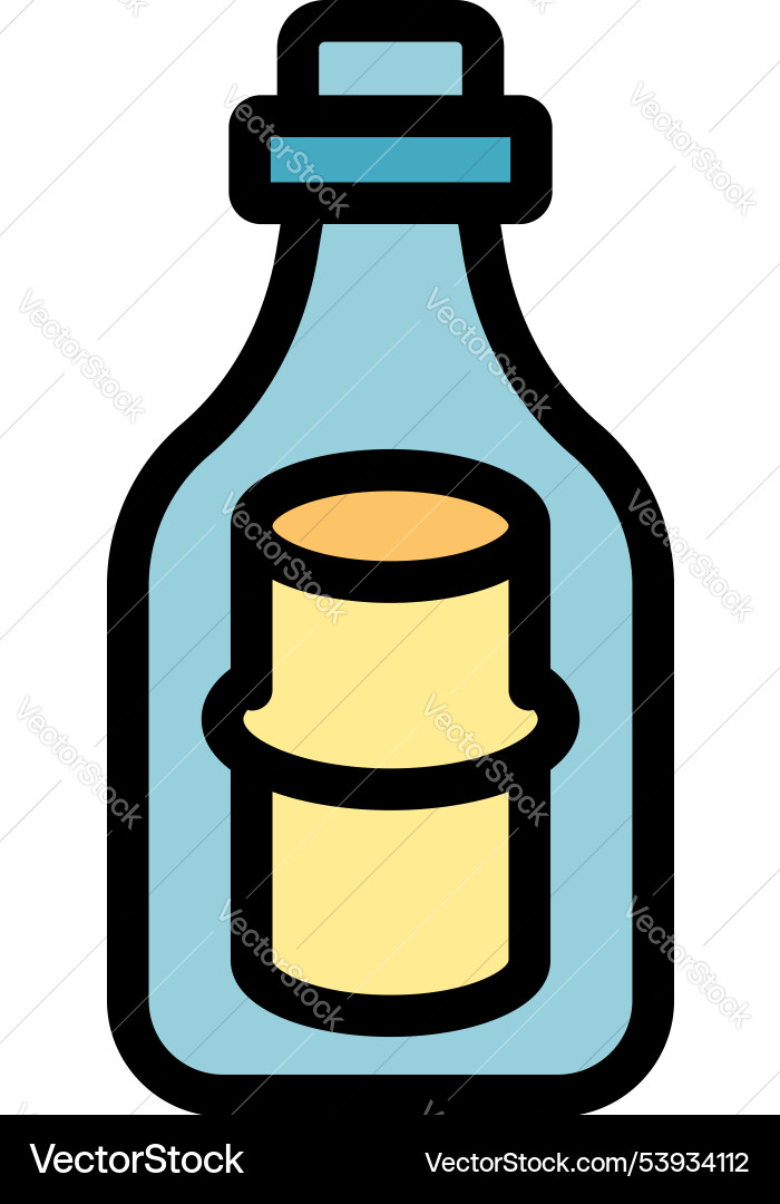 Message in a bottle with cork floating on water Message in a bottle with cork floating on water vector image