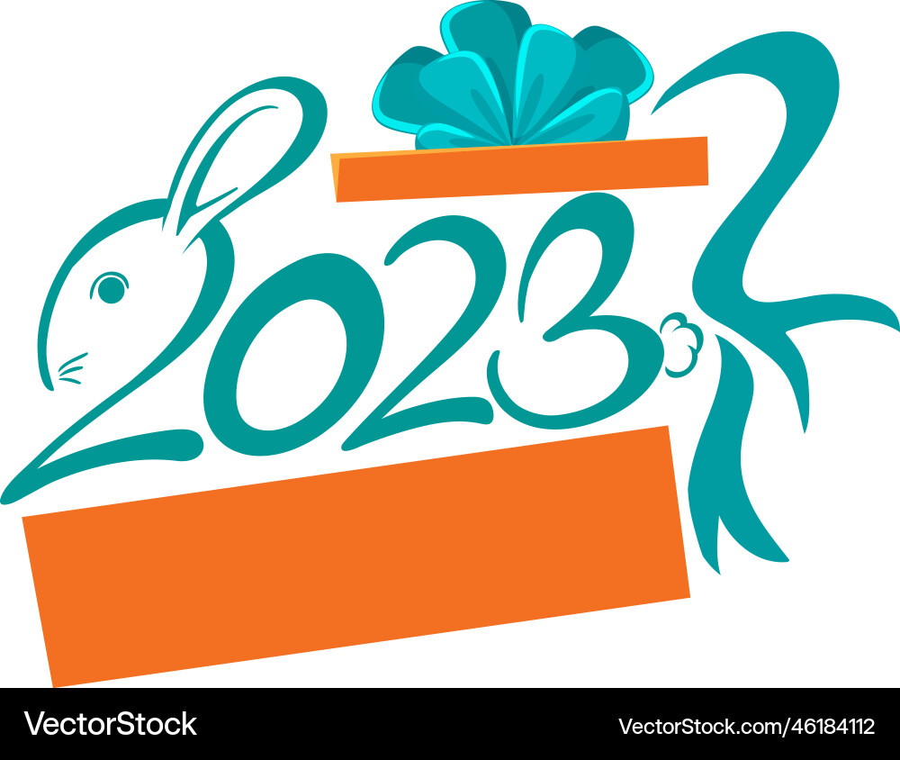 New year 2023 rabbit sign icon New year 2023 rabbit sign icon vector image