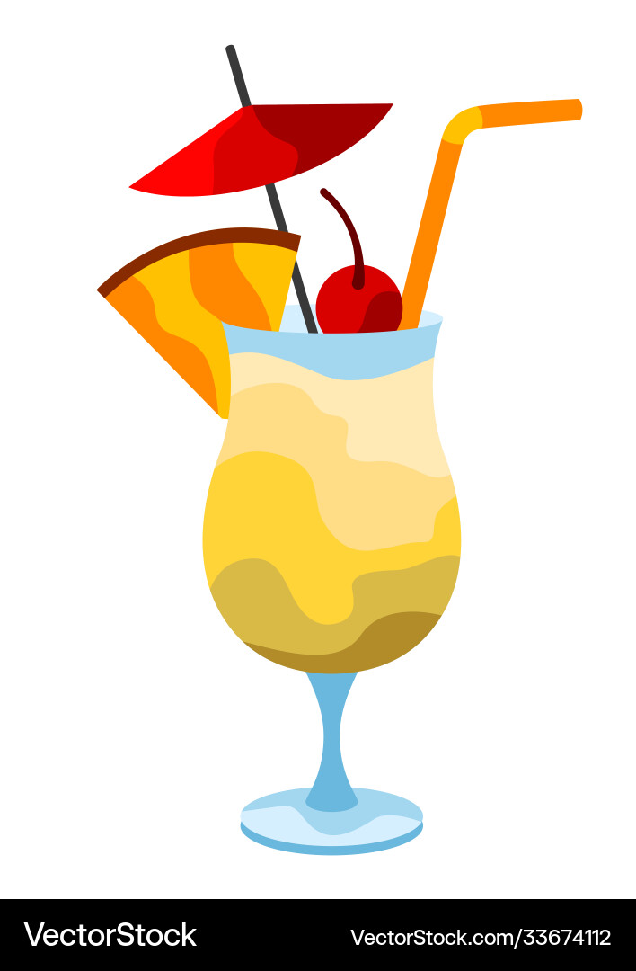 Pina colada cocktail Royalty Free Vector Image
