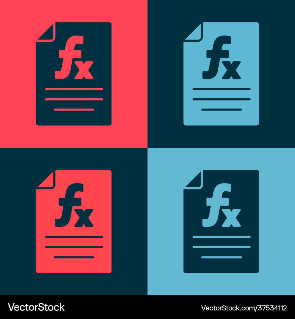 Pop art function mathematical symbol icon isolated Pop art function mathematical symbol icon isolated Vector Image
