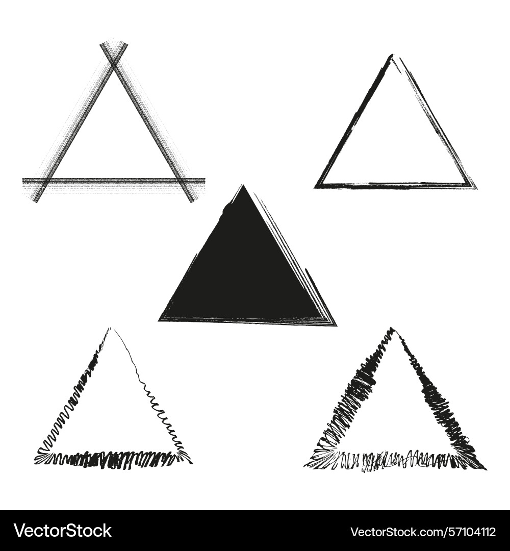 Triangle shape set black abstract Vector Image