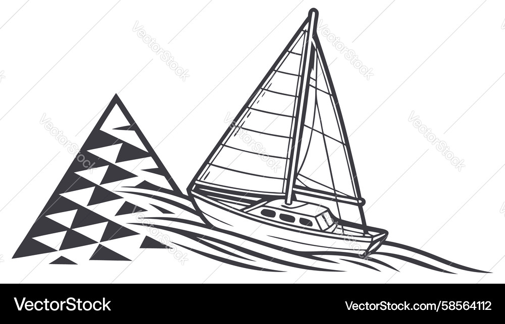 Triangular Sailboat Pattern Vector Image