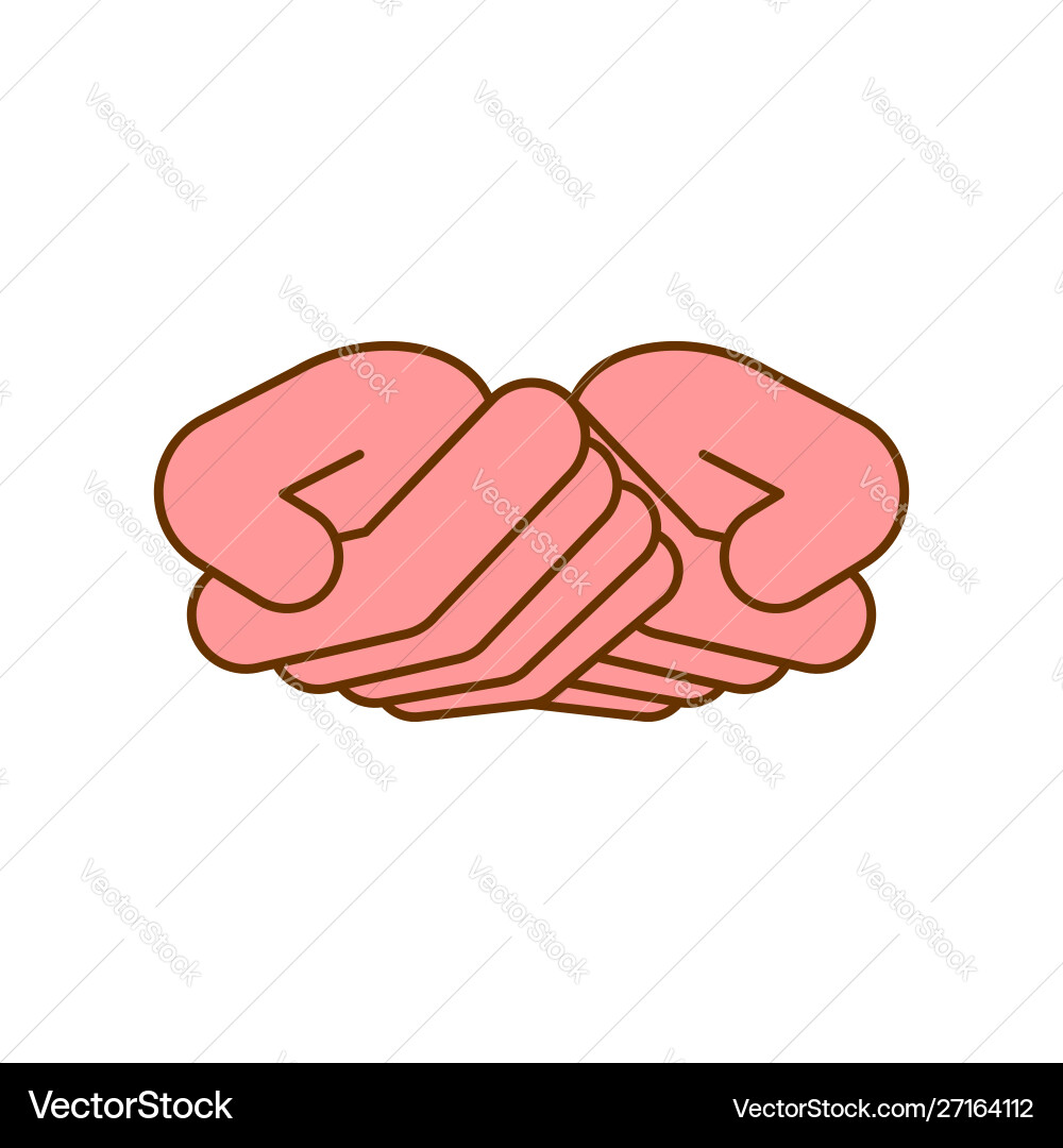 Two palm up isolated linear style Two palm up isolated linear style vector image