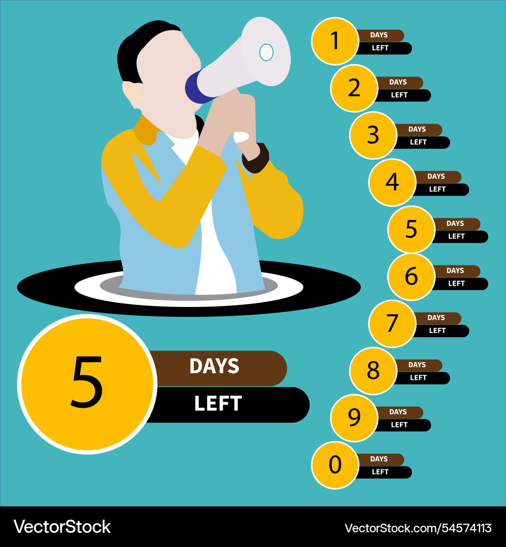 5 days count down vector image