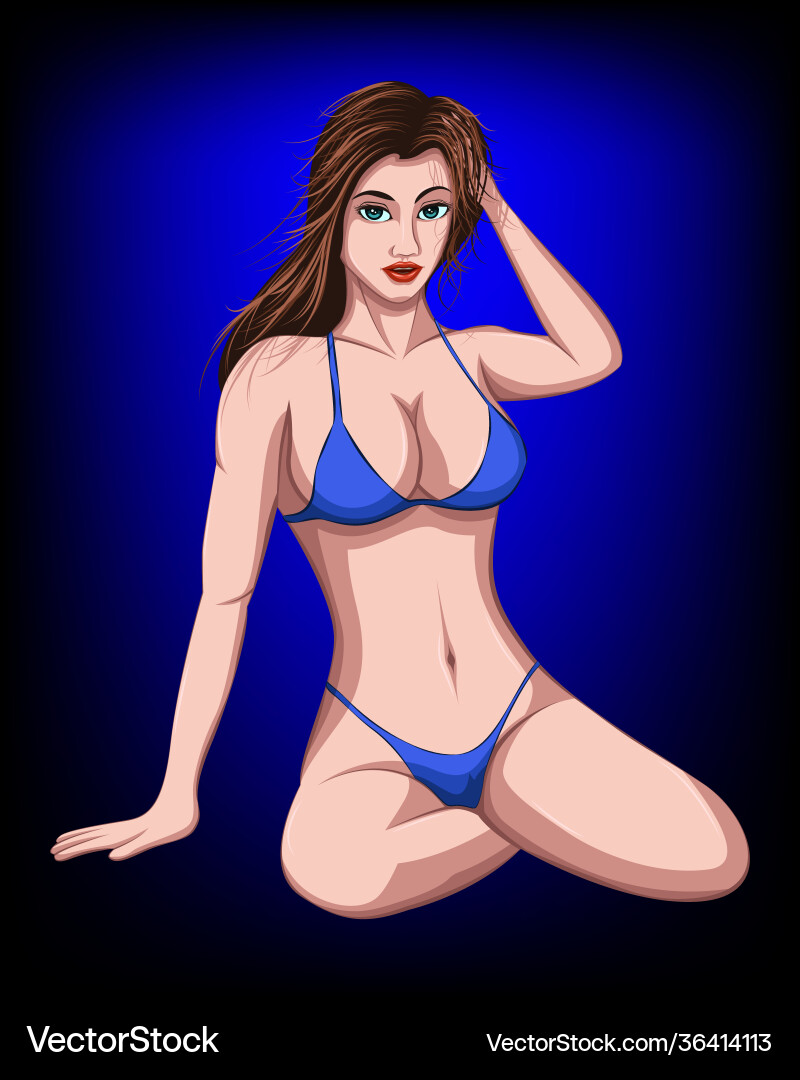 A beautiful woman in good shape and sexy bikini A beautiful woman in good shape and sexy bikini vector image