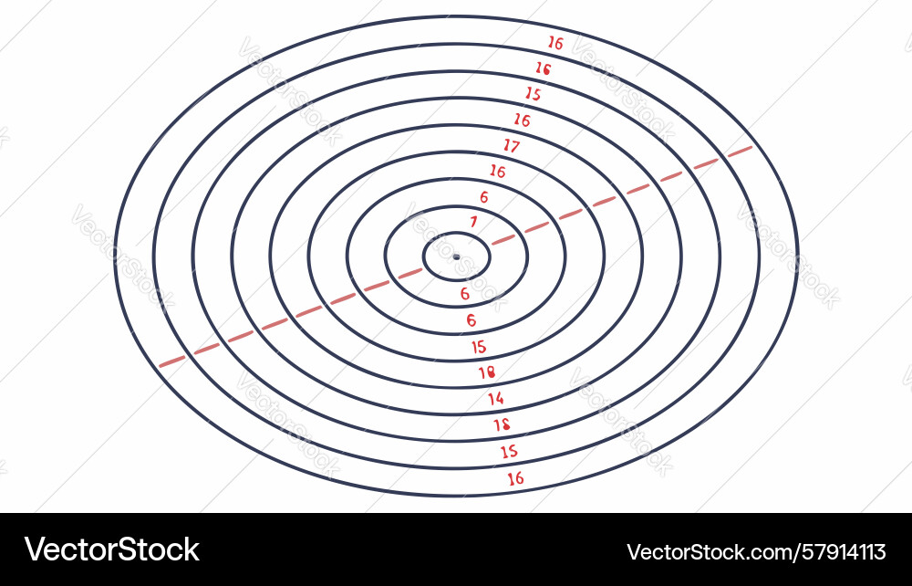 Abstract concentric target circles design Vector Image