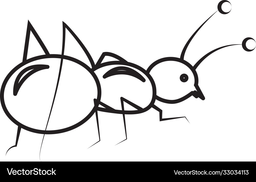 Ant insect simple line design icon Vector Image