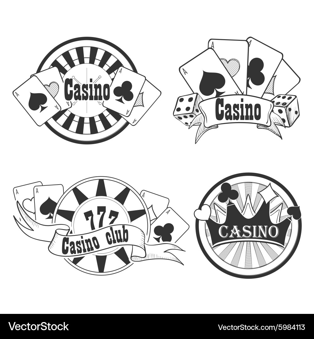 Casino Badges & Gambling Icons Vector Image