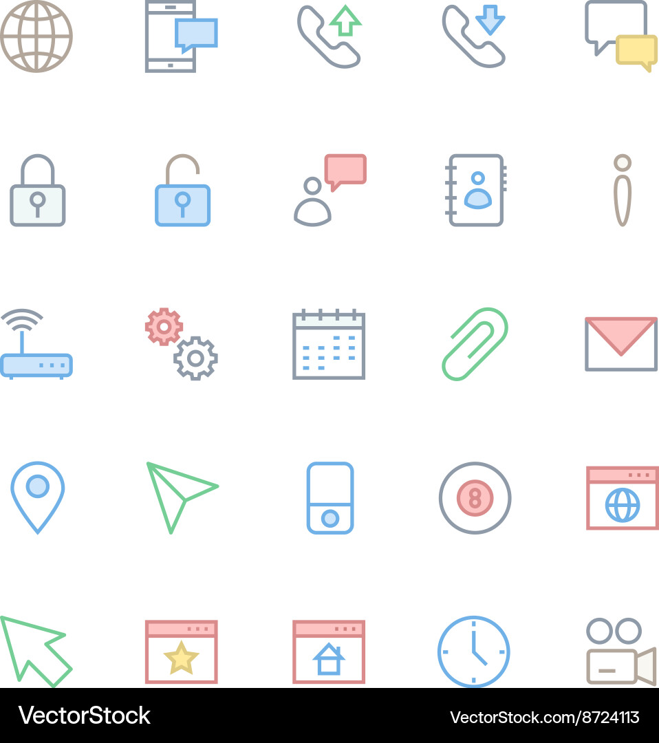 Colored Line Icons - Communication vector image