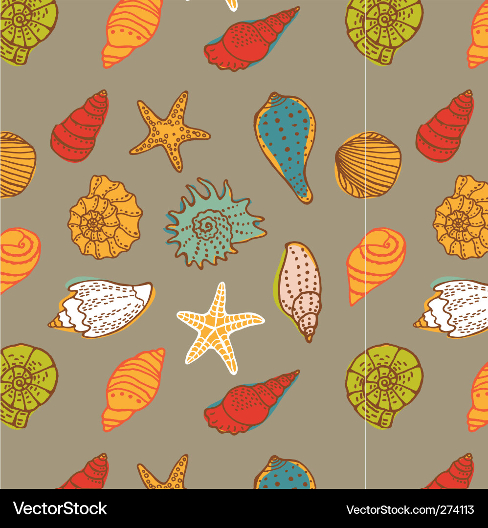 Colorful Seashell Pattern Vector Image