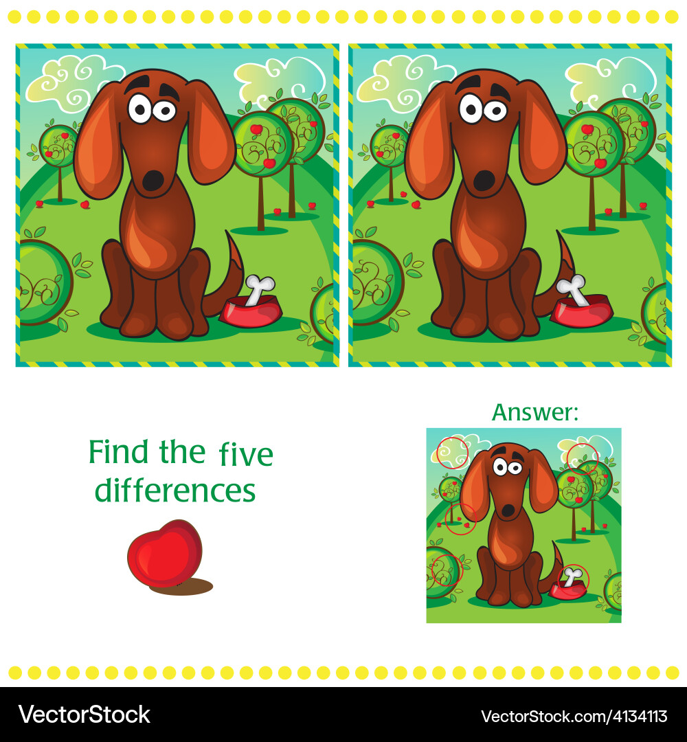 Find differences between the two images vector image