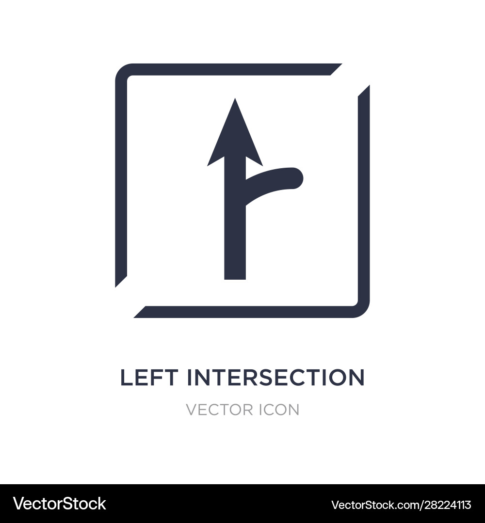 Left intersection icon on white background simple vector image