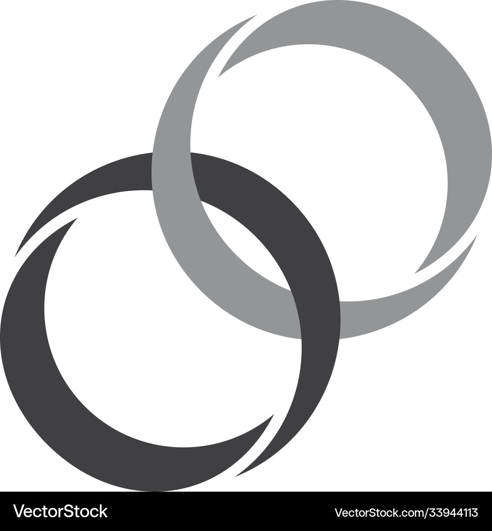 Linked circle colorful object 3d logo Linked circle colorful object 3d logo vector image
