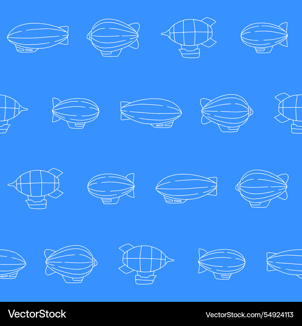 Outline collection of blimp seamless pattern Outline collection of blimp seamless pattern vector image