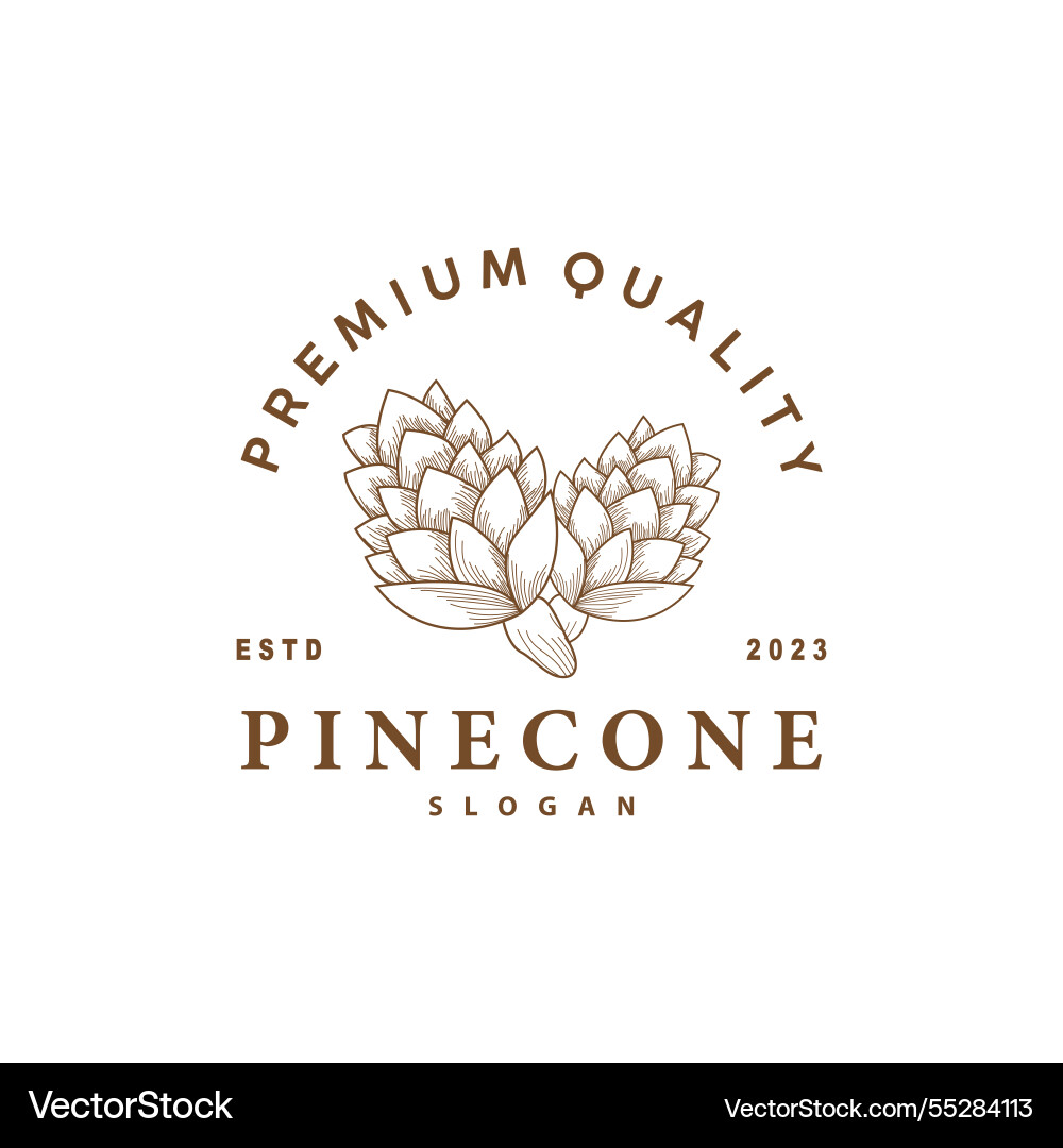 Pinecone logo simple minimalist design pine tree Vector Image