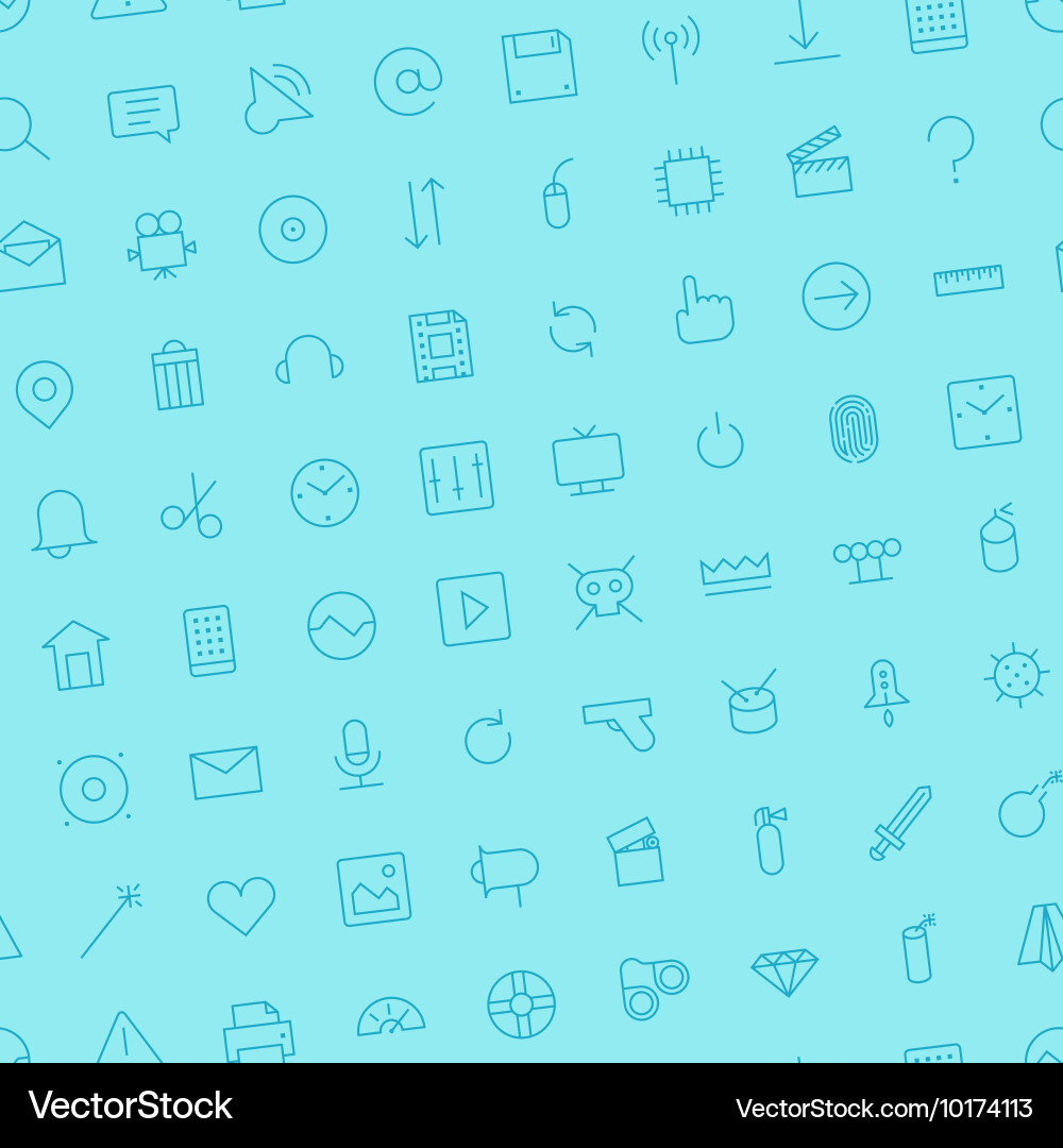 Seamless icons interface symbols color Vector Image